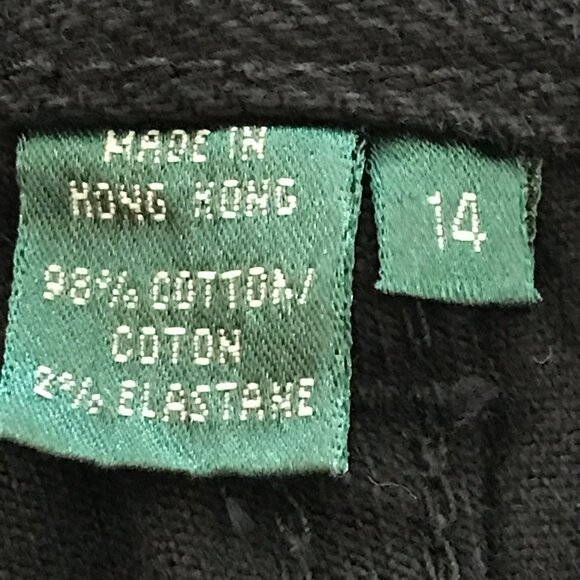 Lauren Ralph Lauren Jeans Women 14 Black Floral Textured High Rise Stretch 18163 - Picture 4 of 13